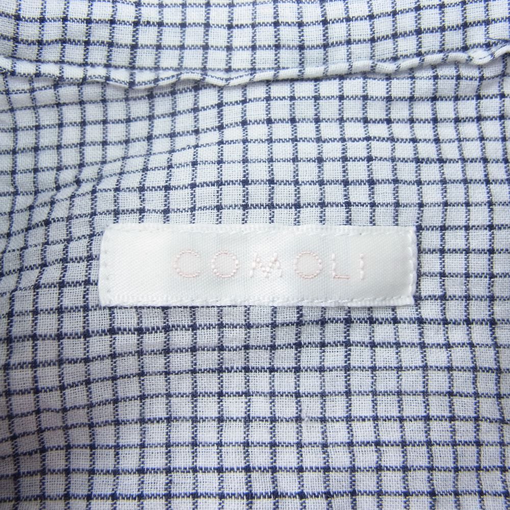 COMOLI コモリ 23SS X01-02012 KHADI コットン プルオーバー チェック