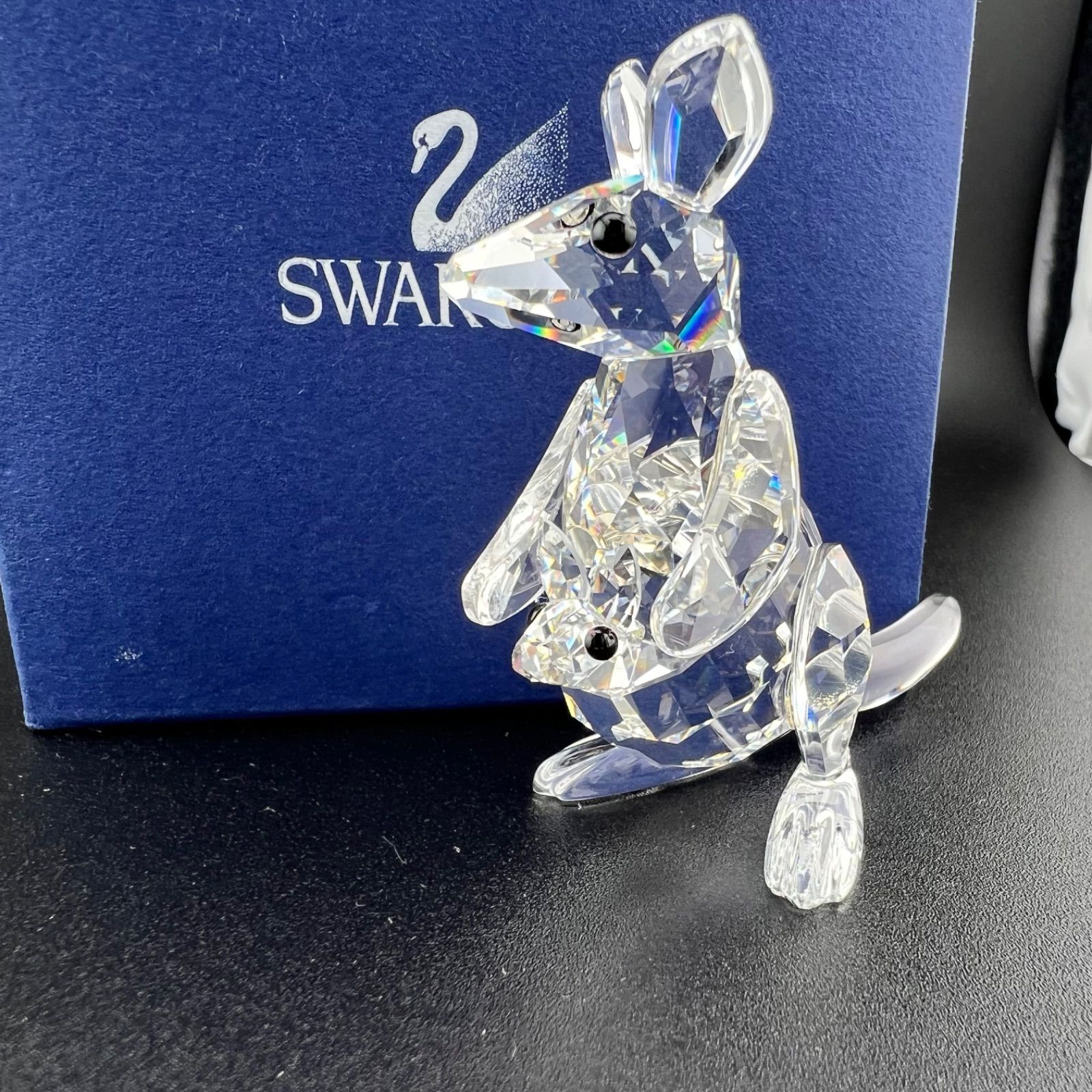 SWAROVSKI スワロフスキー 置物 動物シリーズ カンガルー 親子