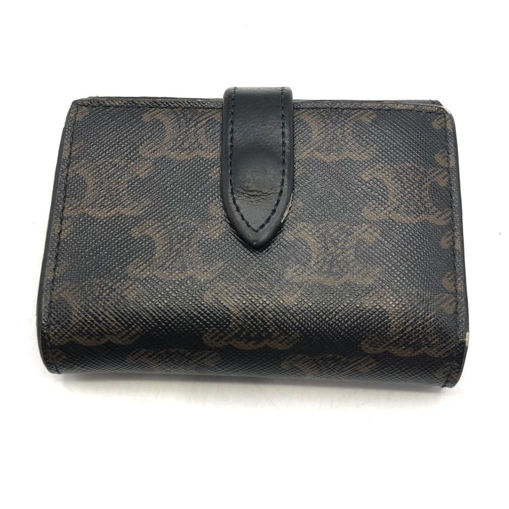 【】CELINE トリオンフキャンバス ファインストラップウォレット F-FG-2232 ▲全体的剥がれ有り セリーヌ[17]