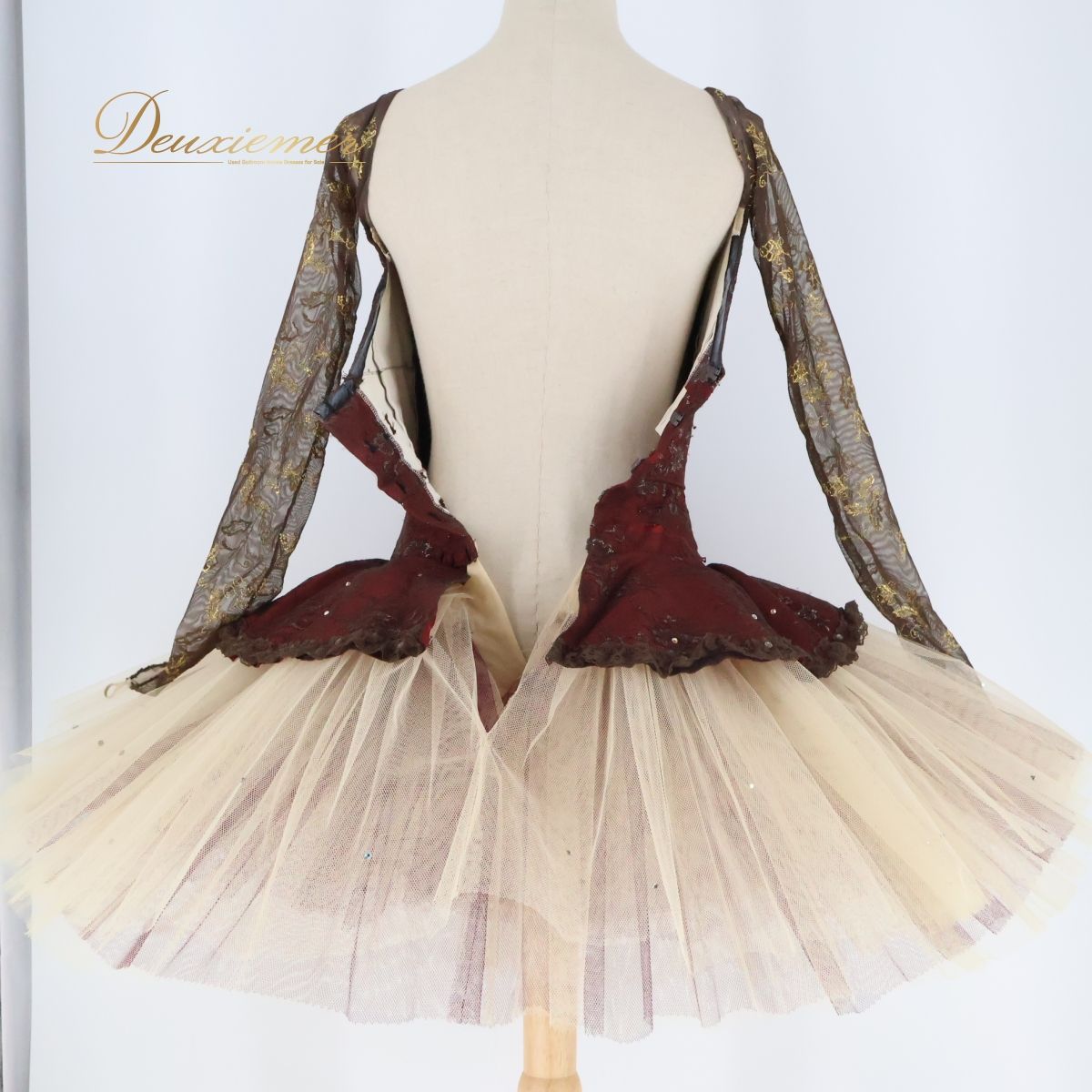 バレエ衣装】レッド シルビア チュチュ 茶色 ブラウン レース 長袖