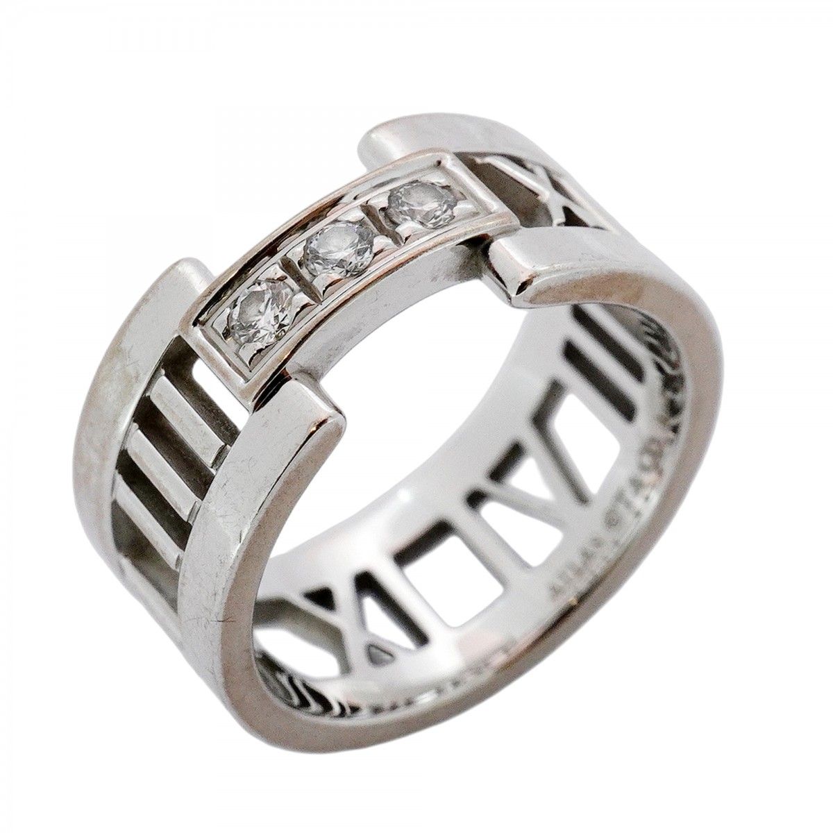 5jib0352】ティファニー リング オープンアトラス 3PD K18WG ホワイト  