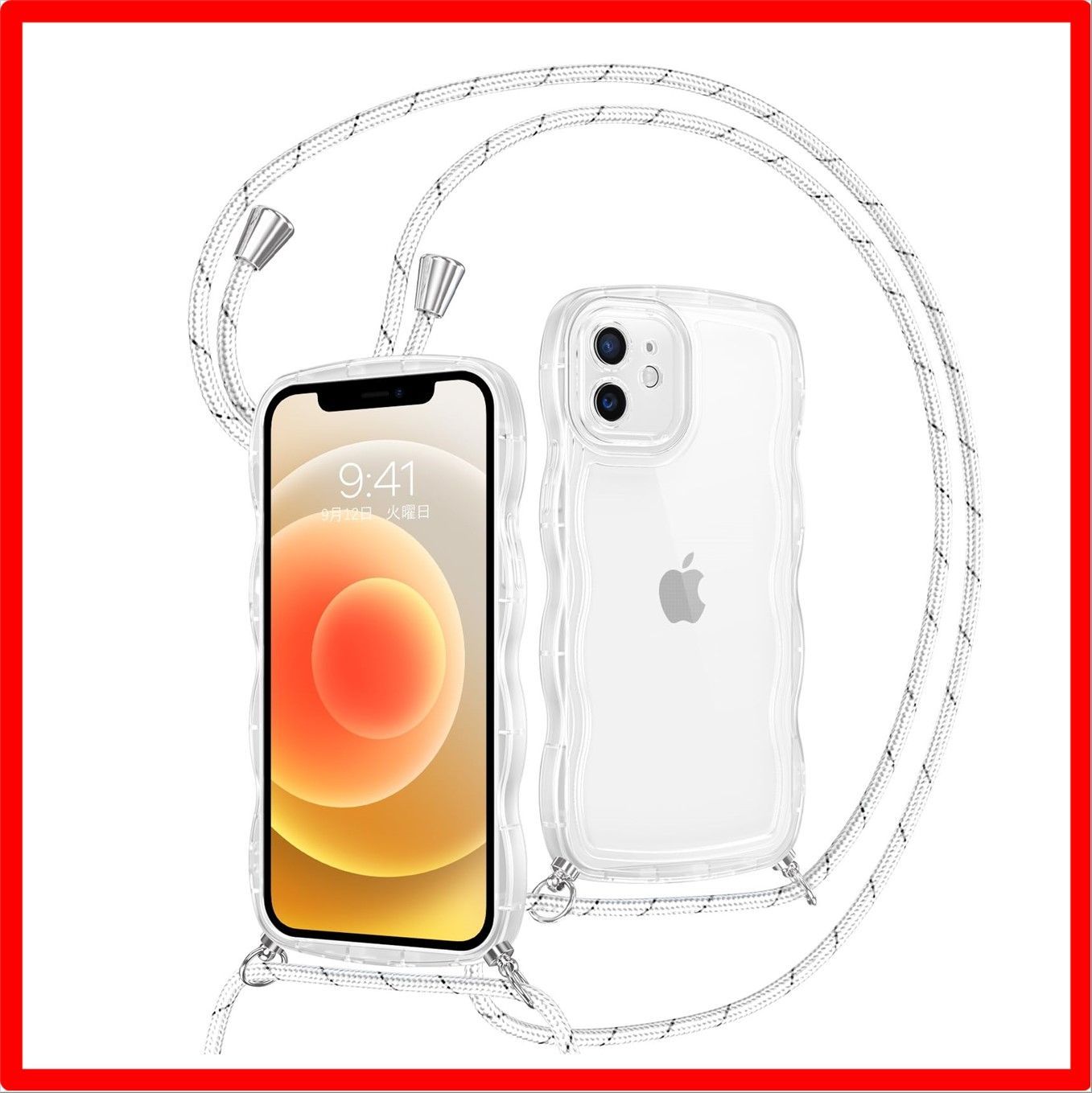 【セール中】 iPhone 12 Mini_クリア(ストラップ付き) BENTOBEN iPhone 12 Mini ケース クリア TPUカバー ショルダー 