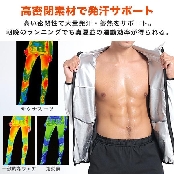 サウナスーツ上下セットジップパーカーパンツメンズレディース男女兼用ユニセックス大きいサイズ発汗トレーニングランニング