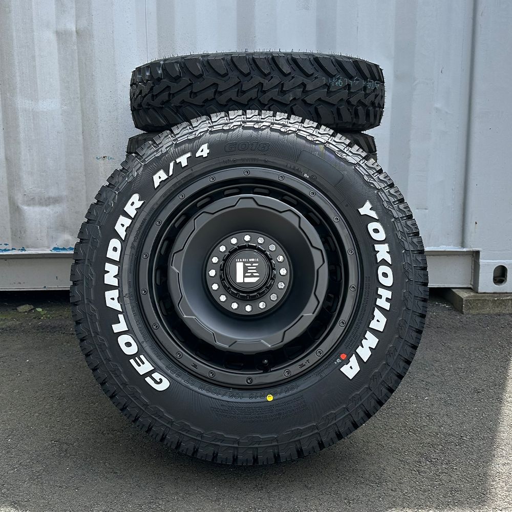 新品 4本セット ジムニー JB23 JB64 ヨコハマ ジオランダー AT4 185/85R16 ホワイトレター 16インチ LEXXEL  SwaGGer