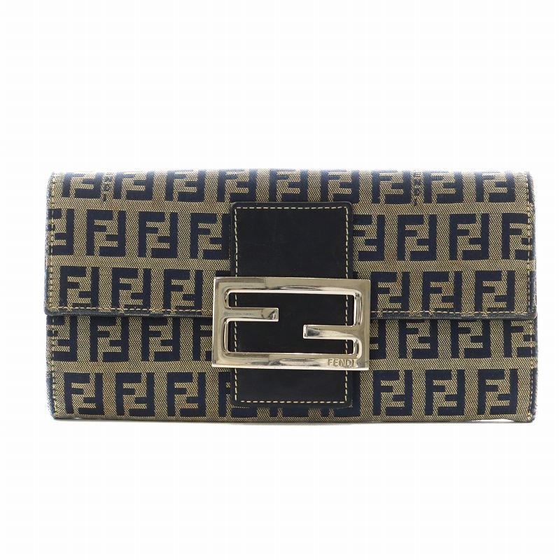 FENDI ズッキーノ マンマバケット キャンバス レザー ブラック長財布 楽天市場】【財布】FENDI フェンディ ズッキーノ 2つ折長財布 二