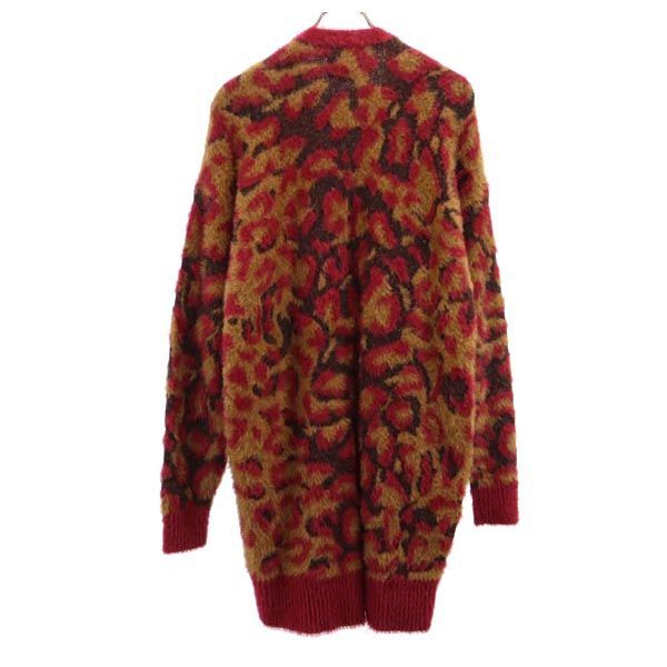 ハフ 総柄 シャギー ロングカーディガン S レッド系 HUF レディース