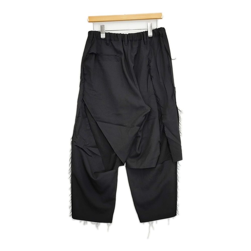 B Yohji Yamamoto 切りっぱなしデザイン NN-P 62-810 サイズ1 イージー パンツ ブラック メンズ ビーヨウジヤマモト 5-1014 G