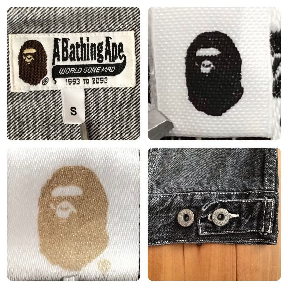 シャーク デニム ジャケット Sサイズ ブラック a bathing ape