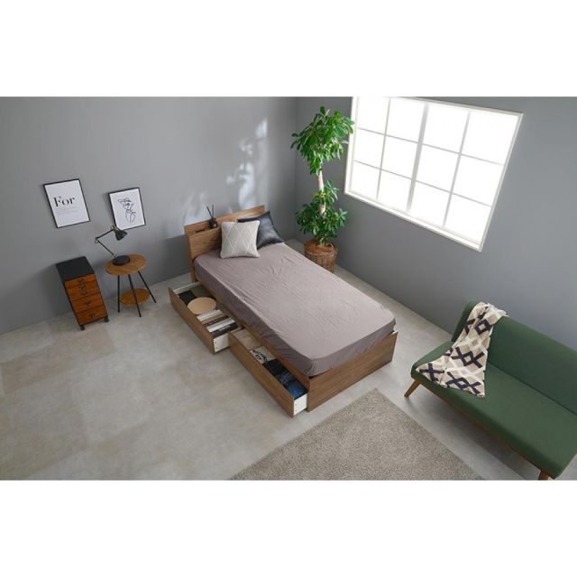 引出付きシングルベッド