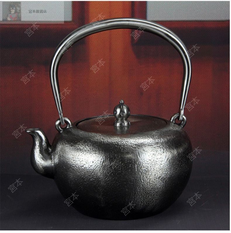 南部鉄器　岩鋳　鉄瓶 （燗瓶・急須）敷台付き 岩鋳 鉄瓶兼用急須 3型アラレ 茶こし付き 南部鉄器 鉄瓶 急須