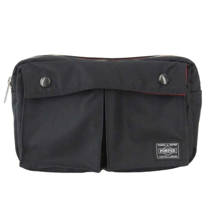 PORTER × ils ポーター ウエストバッグS L-fine コラボ イル エルフィン ボディバッグ ウエストポーチ ブラック 黒 24005245