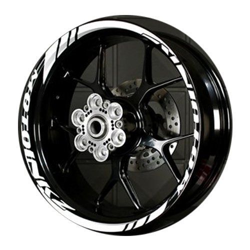 ホワイト MOTOINKZ バイク用 17インチ フルカスタムリムステッカー GP4 ホワイト B-84-WHITE