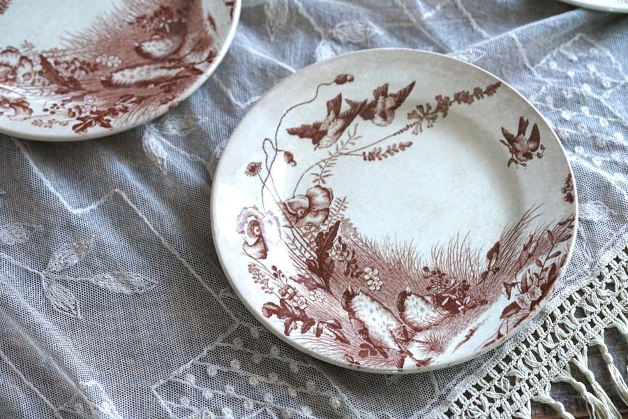 フランスアンティーク　リュネヴィル　パニエプレート　２枚　ブロカント フランスアンティーク リュネヴィル パニエプレート 2枚 ブロカント