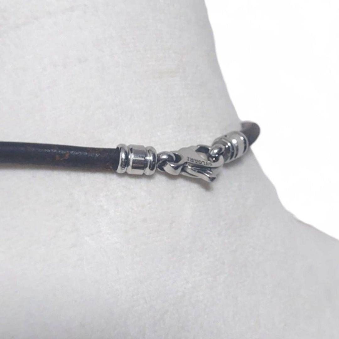 美品 BVLGARI レザー ネックレス チョーカー シルバー金具 ブラウン 美品 BVLGARI レザー ネックレス チョーカー シルバー金具