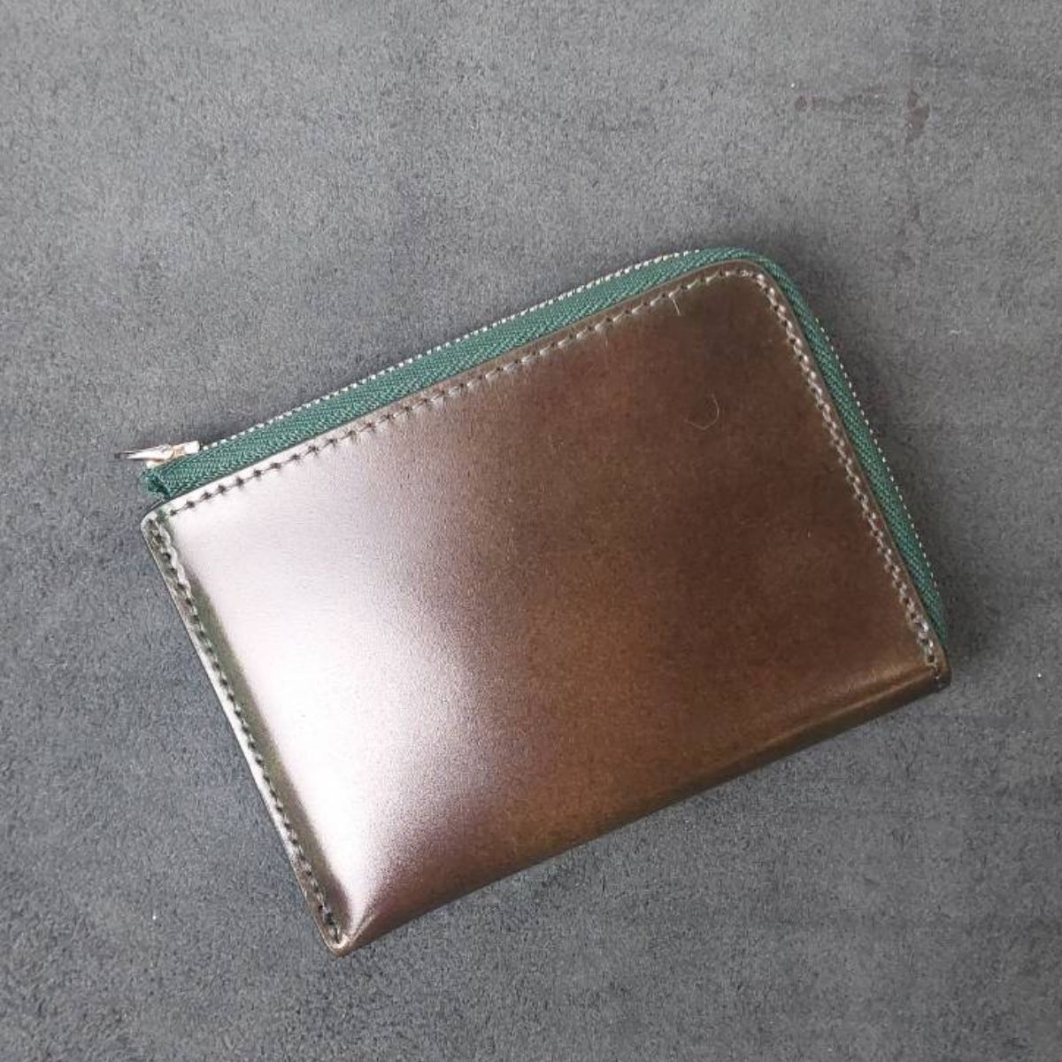 コードバン　レーデルオガワ　L字ウォレット　 コーヒーブラウン レーデルオガワ コードバン 無双仕立て 小銭入れ付き長財布