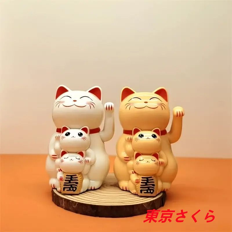 人気商品発売中】招き猫 猫 ネコ 置物 オブジェ ホワイト オレンジ