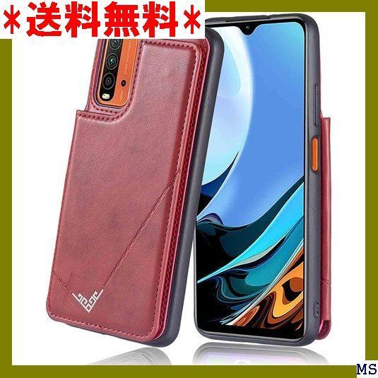 ☆ Viesa 背面カバー ケース手帳型 Xiaomi カ edmi9t RED