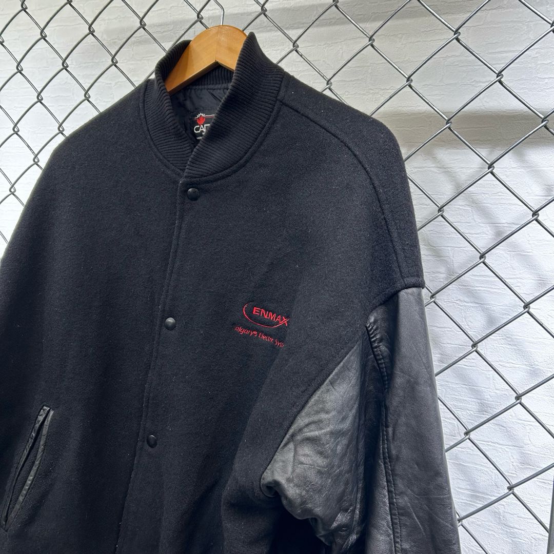 90s CANADASPORTSWEAR カナダスポーツウェア 90年代 スタジャン メルトン レザー ジャケット ブルゾン 企業 古着 ヴィンテージ  メンズ ファッション XL カナダ製 - メルカリ