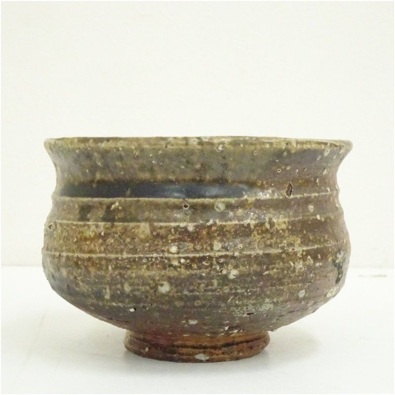 ショップ 茶碗 平茶碗 古伊賀風 山本信造 銘 抹茶碗 茶道具 茶器 木