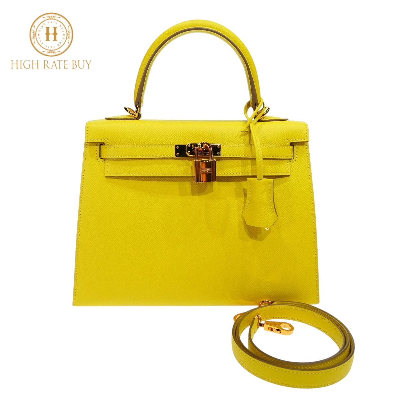 未使用品】HERMES エルメス ケリー25 ヴォーエプソン ライム 未使用品】HERMES エルメス ケリー25 ヴォーエプソン ライム