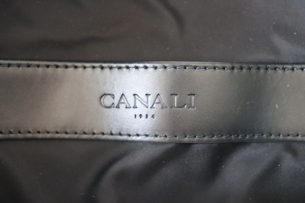 CANALIカナーリ新品メンズレザーショルダーバック112200円伊製 - ブラ