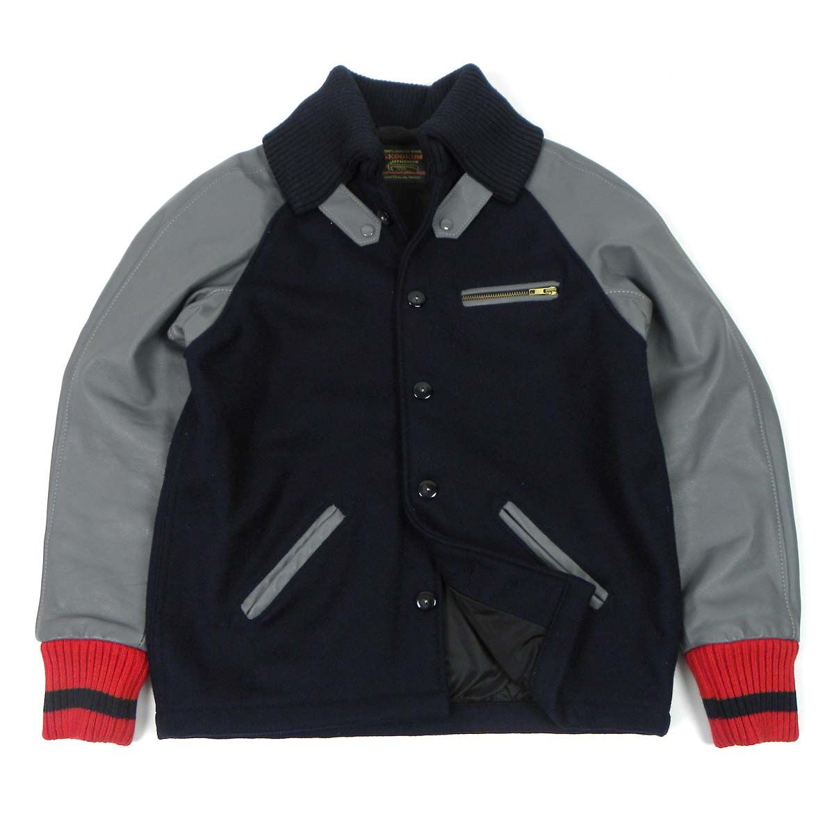 USA製スクーカム 袖革スタジャン ファラオコート レターマンジャケット