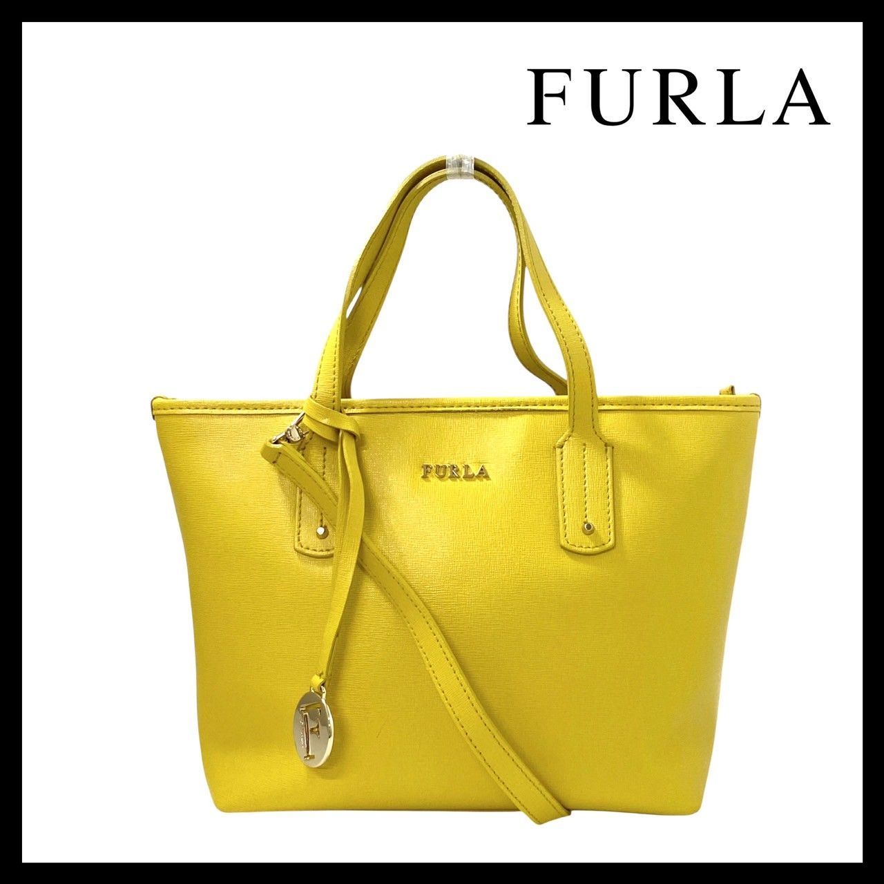 M【FURLA】2Way バッグ レザー イエロー/黄色 17192 ショルダーバッグ 