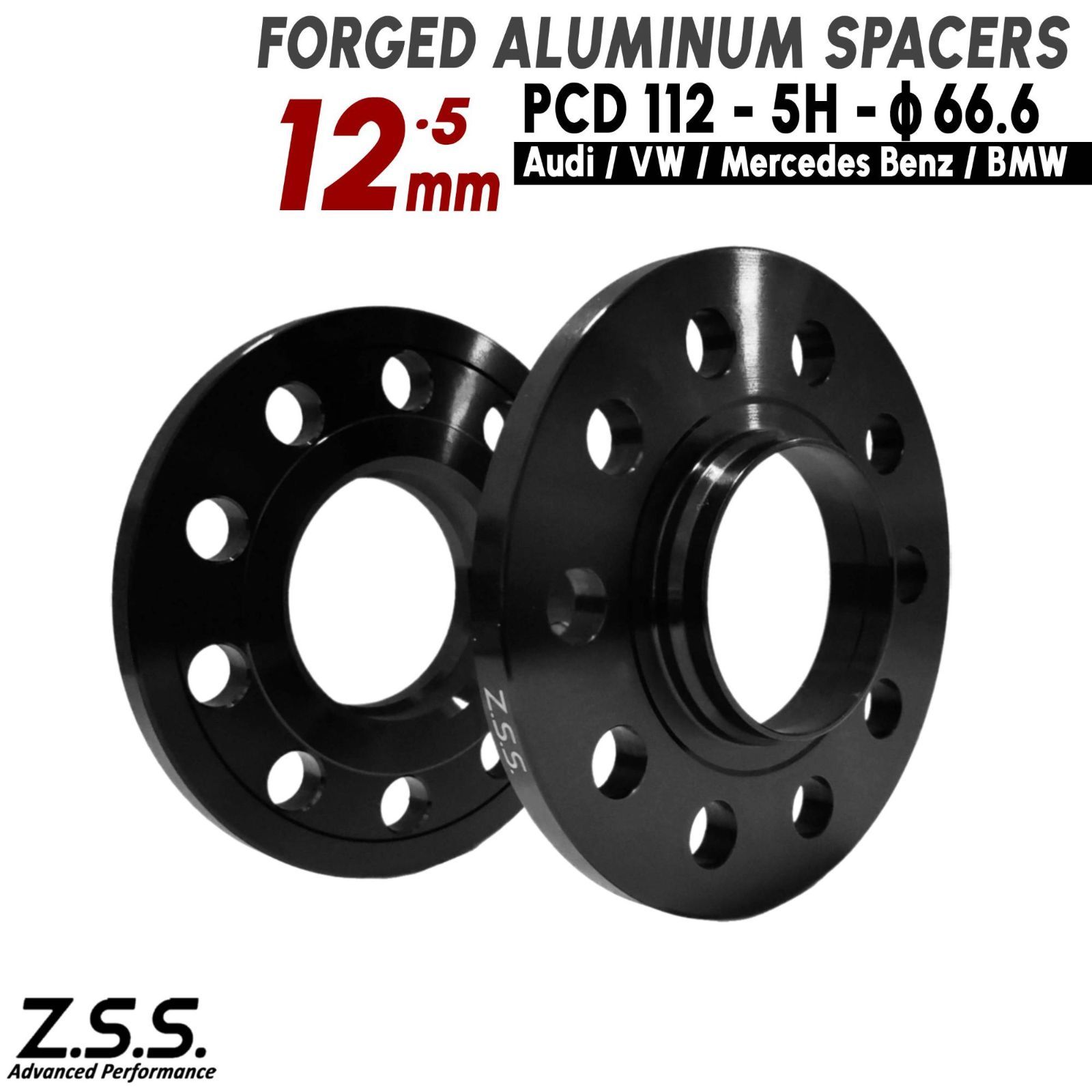 Z.S.S. AP アウディ AUDI A4 A5 A6 A7 A8 RS4 RS5 RS6 RS7 スペーサー 厚み12mm PCD112 5穴 ハブ径66.6φ