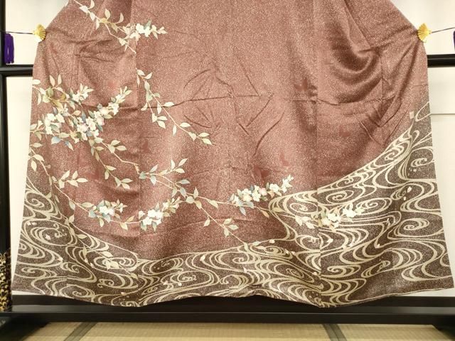 平和屋着物▽訪問着 単衣 花蝶丸文 金彩 正絹 逸品 AAAZ9307fy