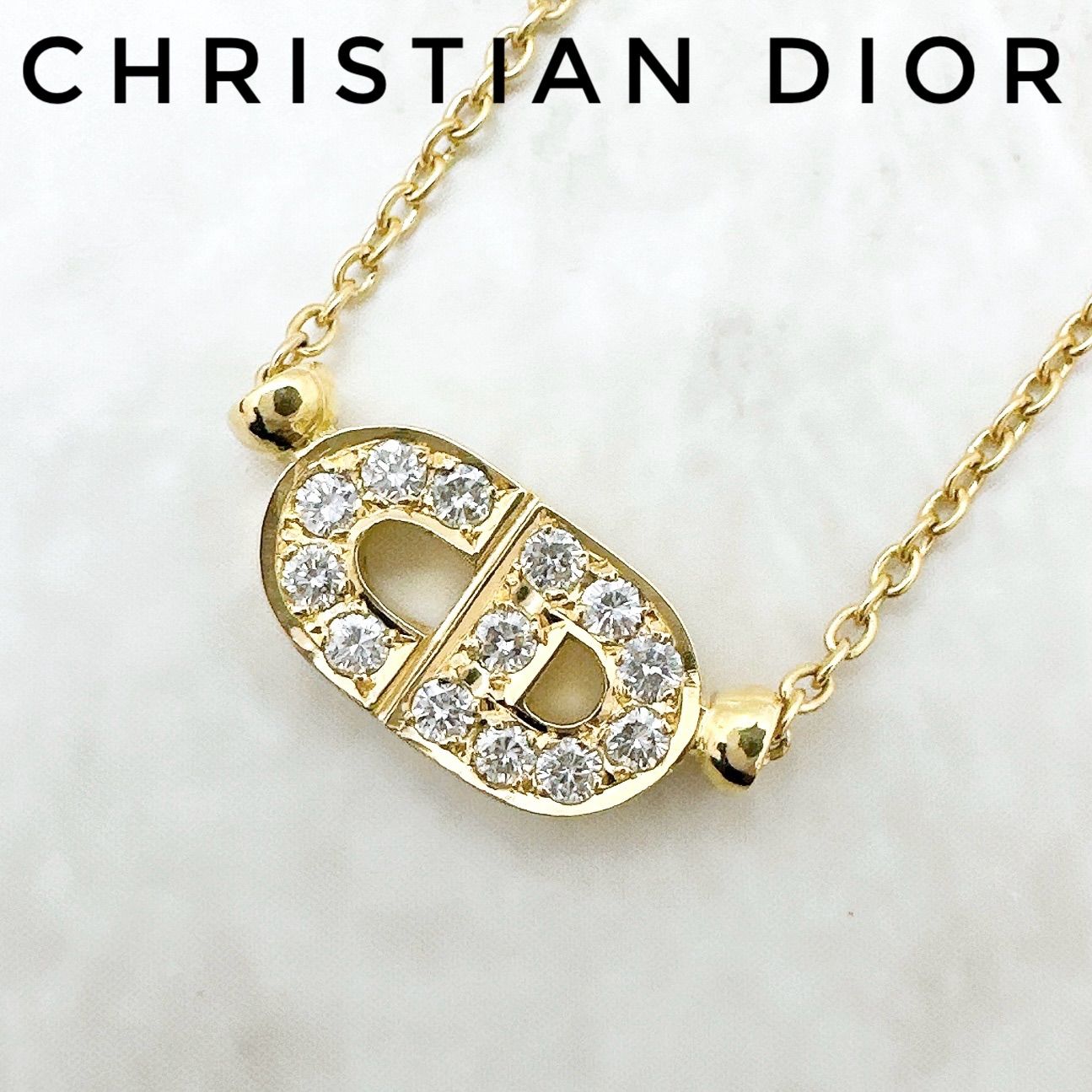 美品/人気?Christian Dior CD ダイヤモンド イエローゴールド 