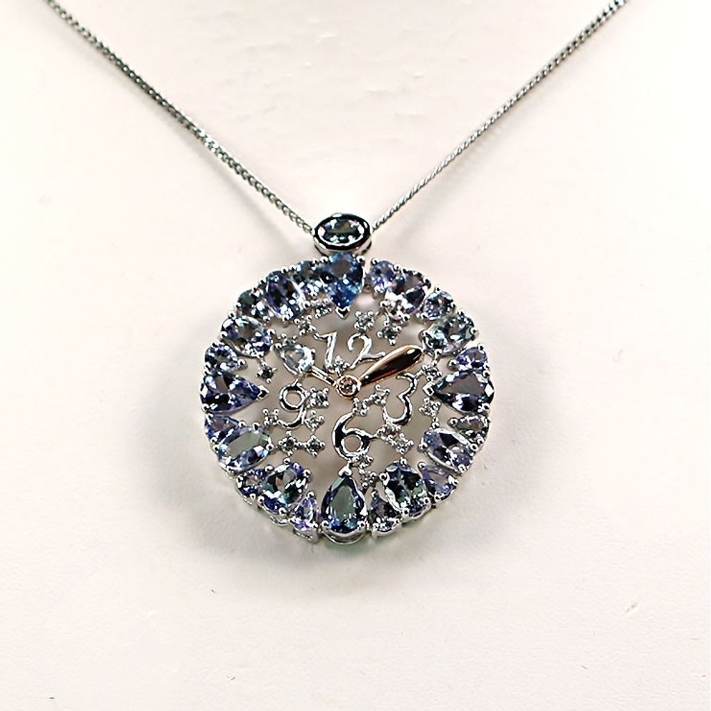 ペンダントトップ SV950Pd K18 タンザナイト ゾイサイト ジルコン 7.60ct Z0.40ct ｃ21012500101