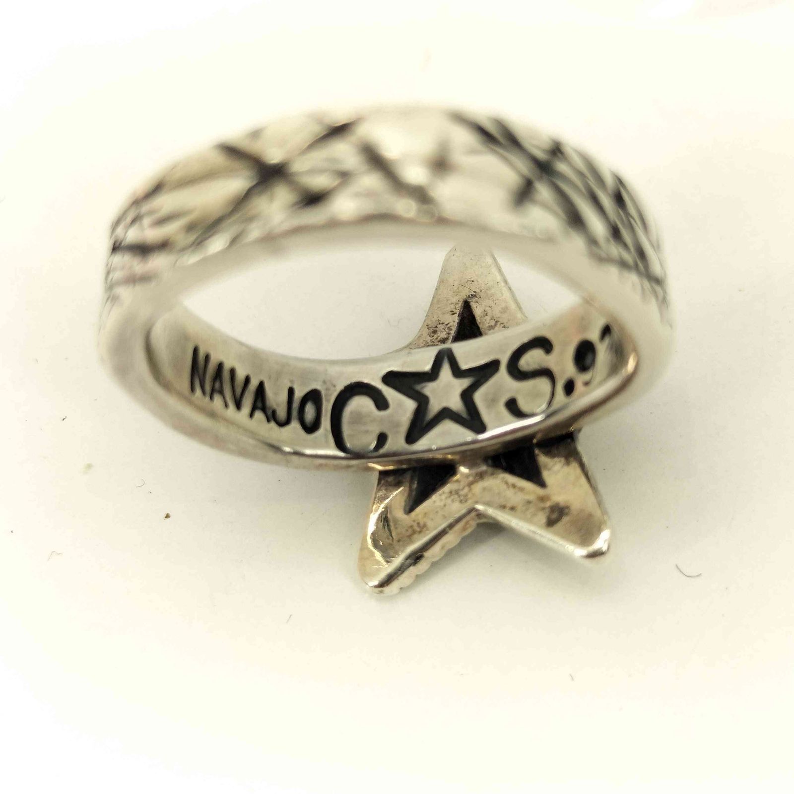 ナバホ NAVAJO 925刻印 ＃11 CS コディ スター 星 リング メンズ ＃11