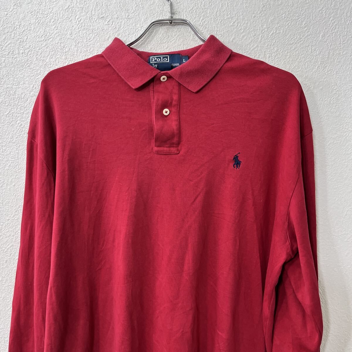 POLO RALPH LAUREN 長袖 ポロシャツ L レッド ポロ ラルフ