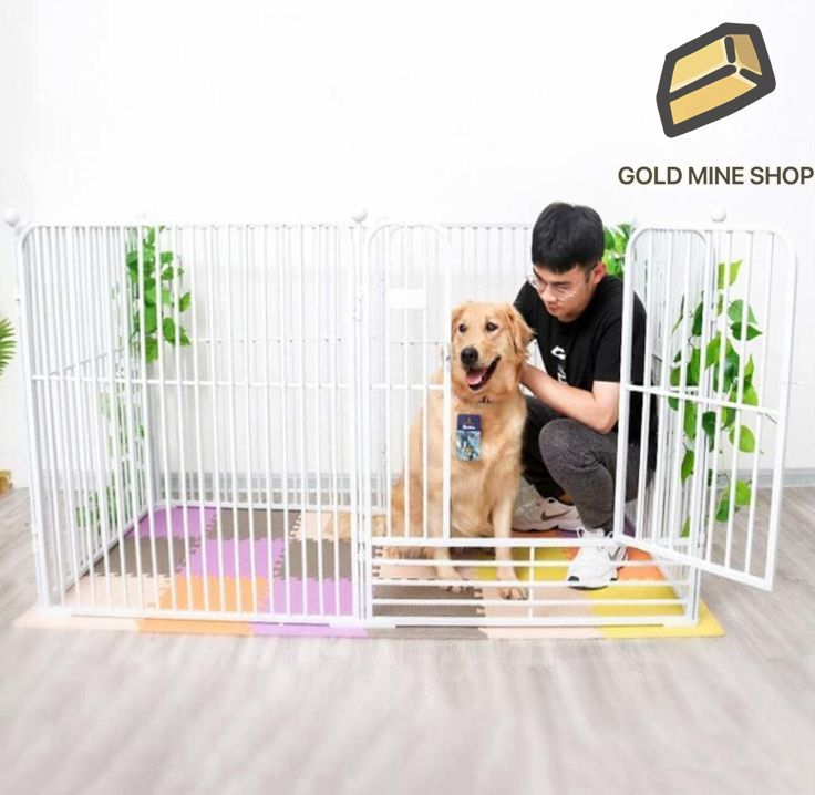 ペットサークル スチール製 ペットフェンス 犬ゲージ ドア付き DIY 脱走防止柵 侵入防止 大型犬用 ゲート 中型犬 6枚 屋内 屋外 留守番  取付け簡単 80*90cm レイアウト自由 パネル6枚 - メルカリ