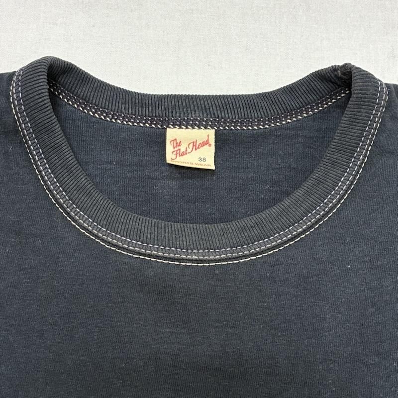 FLATHEAD フラットヘッド Tシャツ 半袖 3本針の1本外し フロント