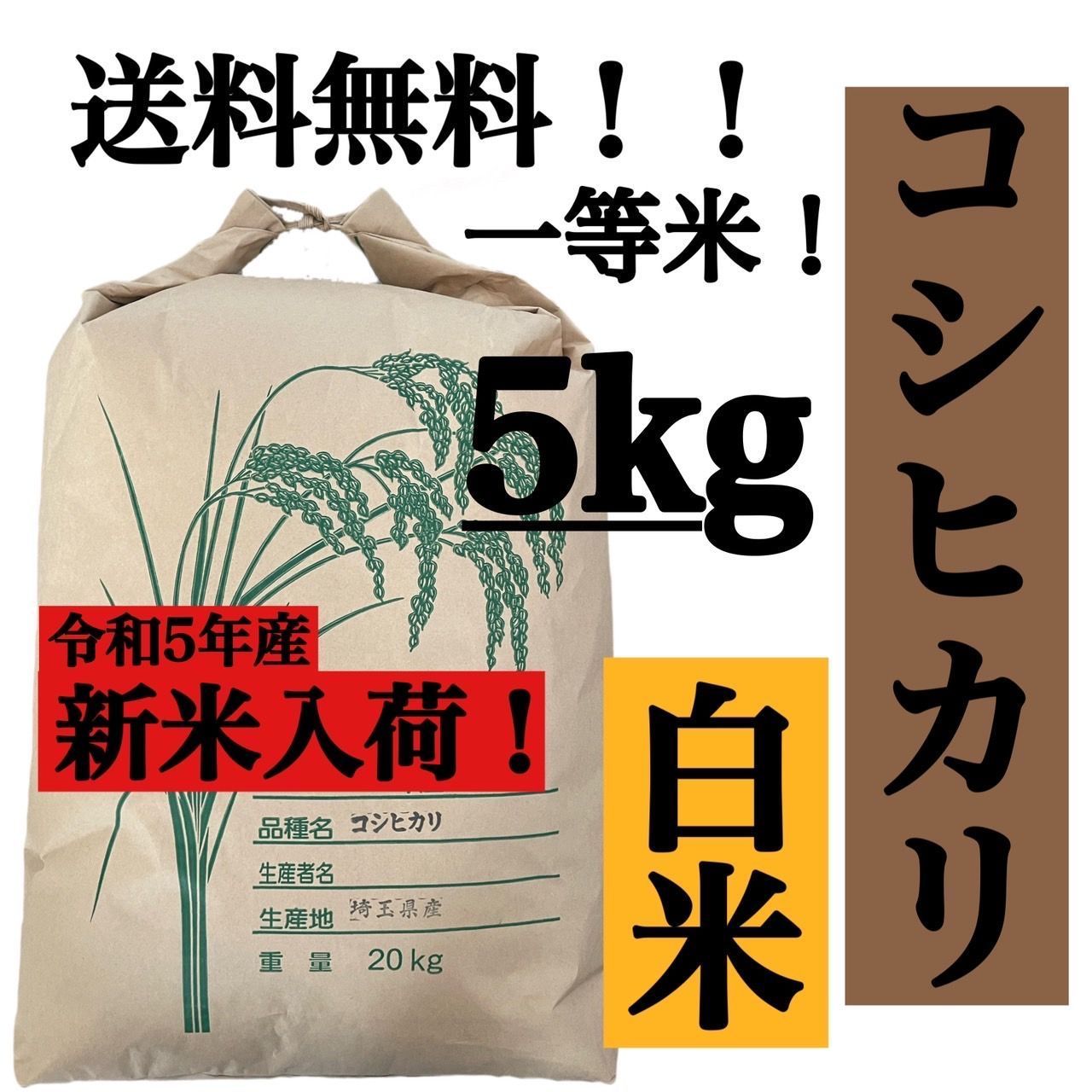 2021超人気 白米 5kg 彩のきずな 新米 埼玉県産 令和5年産 送料無料 米 5キロ