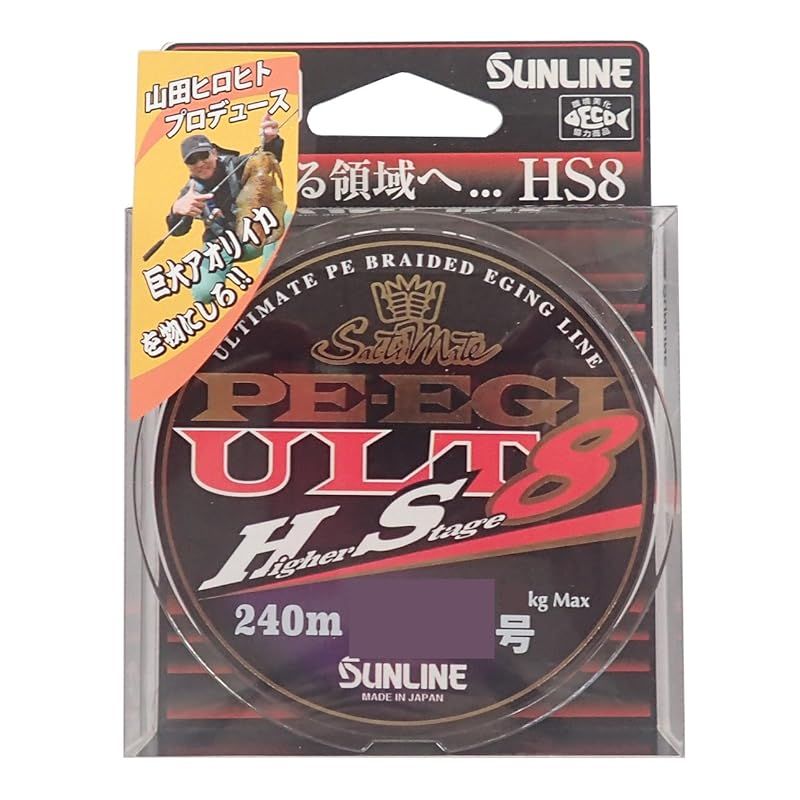 サンライン SUNLINE PEライン ソルティメイト PEエギ ULT HS8 240m 0.3号 2.5kg 8本 ホワイト ピンク ライトグリーン