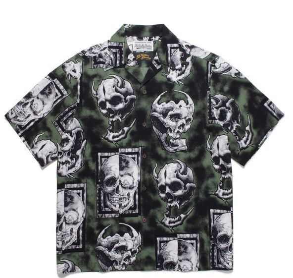 WACKO MARIA 22SS 56 TATTOO STUDIOハワイアンシャツ 半袖シャツ 3色：Black/Dark Green/Fluorescent Green