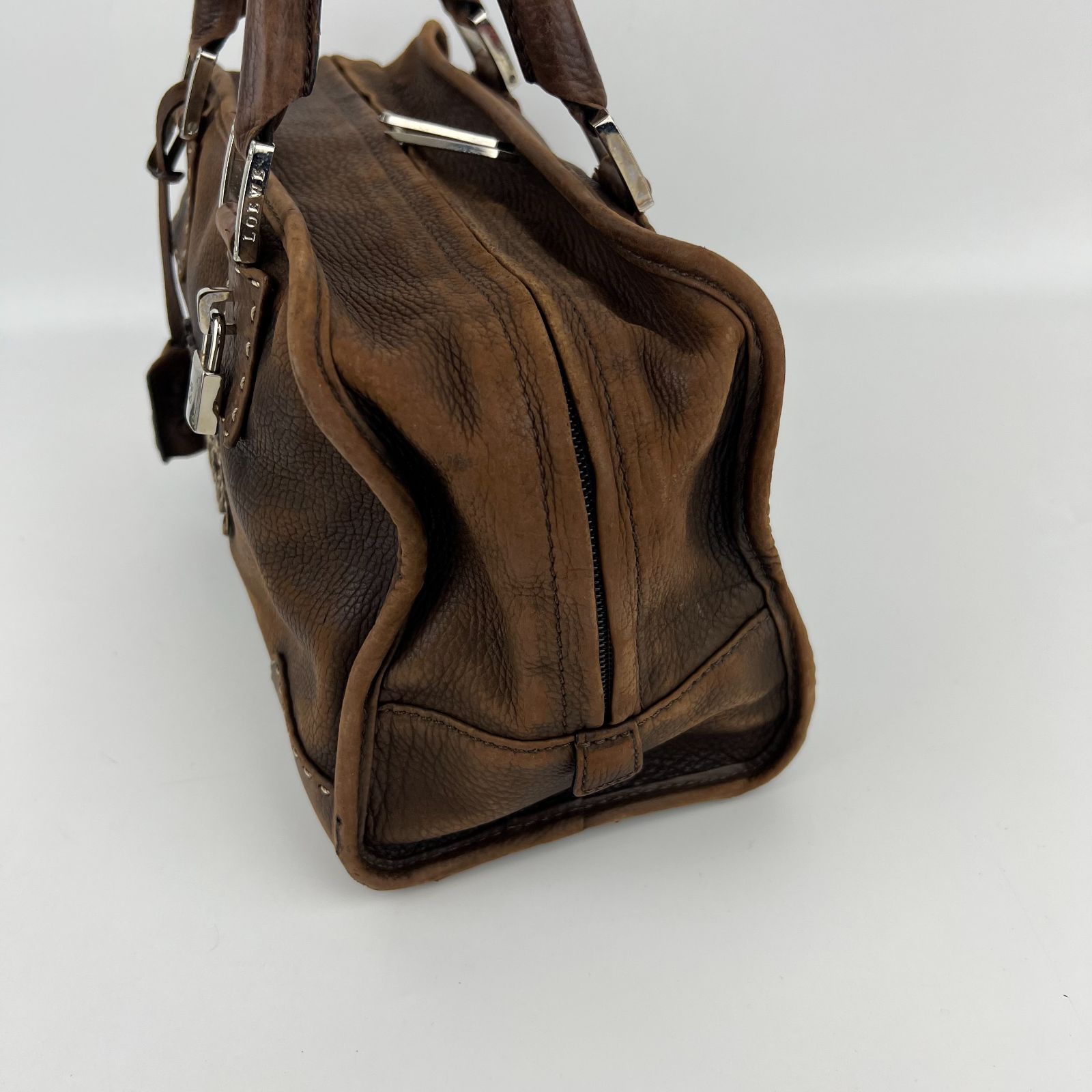 【美品】ロエベ ボストンバッグ ヴィンテージ アマソナ アナグラム 黒 レザー LOEWE 極 美品 希少品 ロエベ アマソナ 28 アナグラム ロゴ