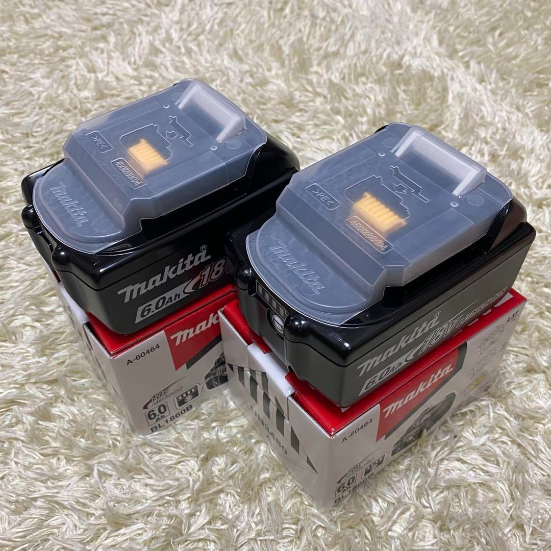 新品未使用 マキタ純正18V 6.0Aバッテリー BL1860B 2個 2個 新品未使用 マキタ純正18V 6.0Aバッテリー BL1860B 2個 2個