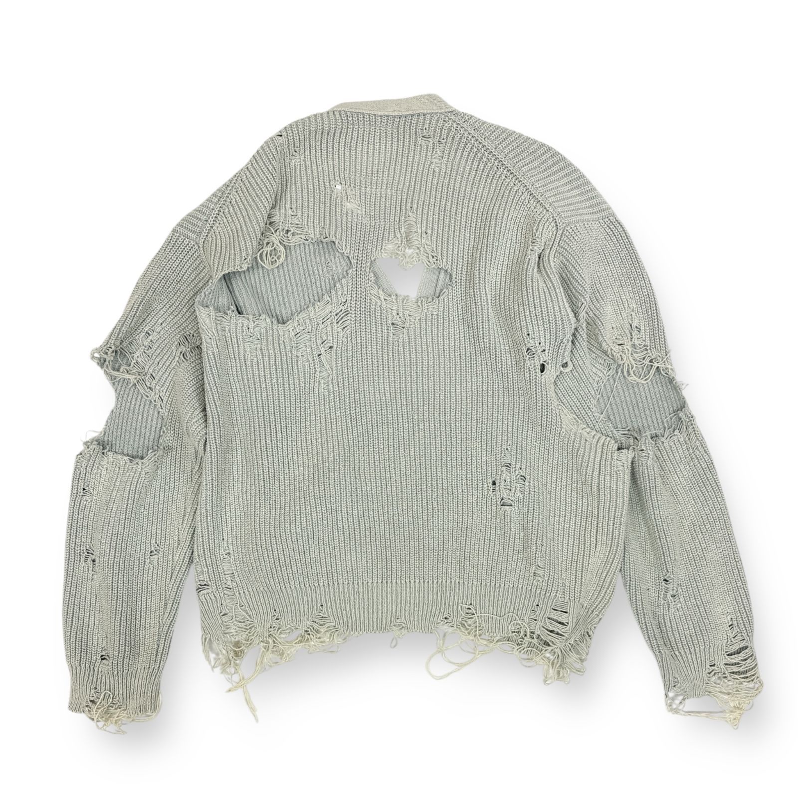 定価57200円 Maison MIHARA YASUHIRO MMY BLACHES KNIT CARDIGAN ブリーチ ニット カーディガン ダメージ加工  ミハラヤスヒロ K12CD502 グレー系 F 75146A3 - メルカリ