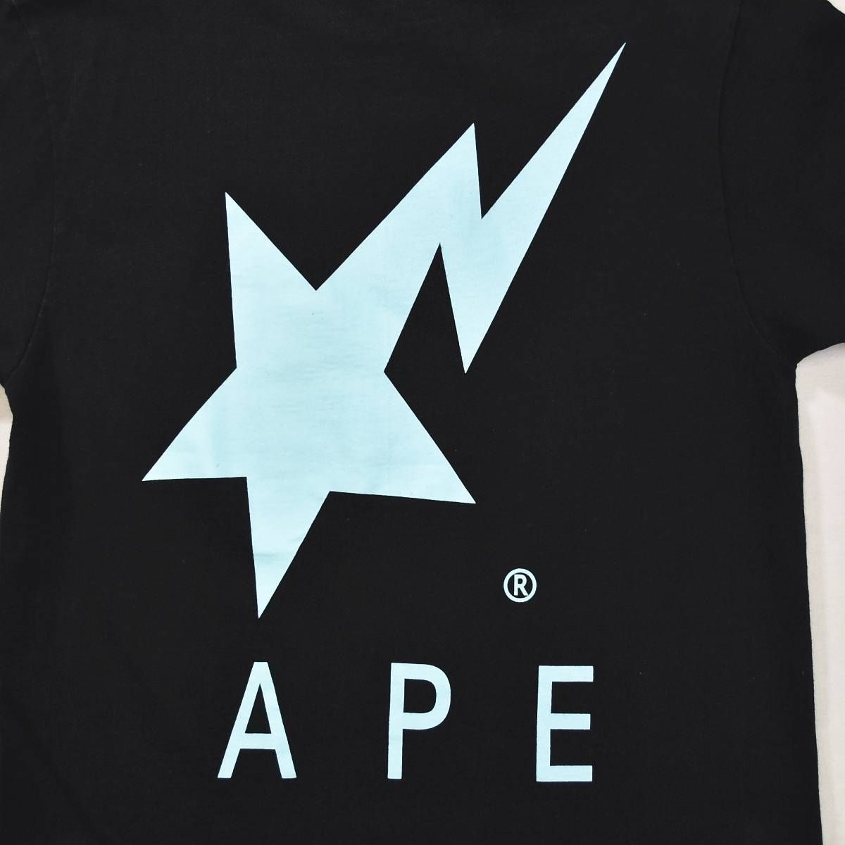 ９０年代　アベイシングエイプ　BAPE STA　Tシャツ　両面プリント　ブラック アベイシングエイプ◼️bape◼️B⭐️PE◼️Tシャツ//両面
