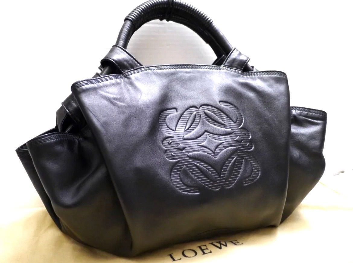 美品◇LOEWE ロエベ ナッパアイレ 巾着型 レザー トートハンド バッグ