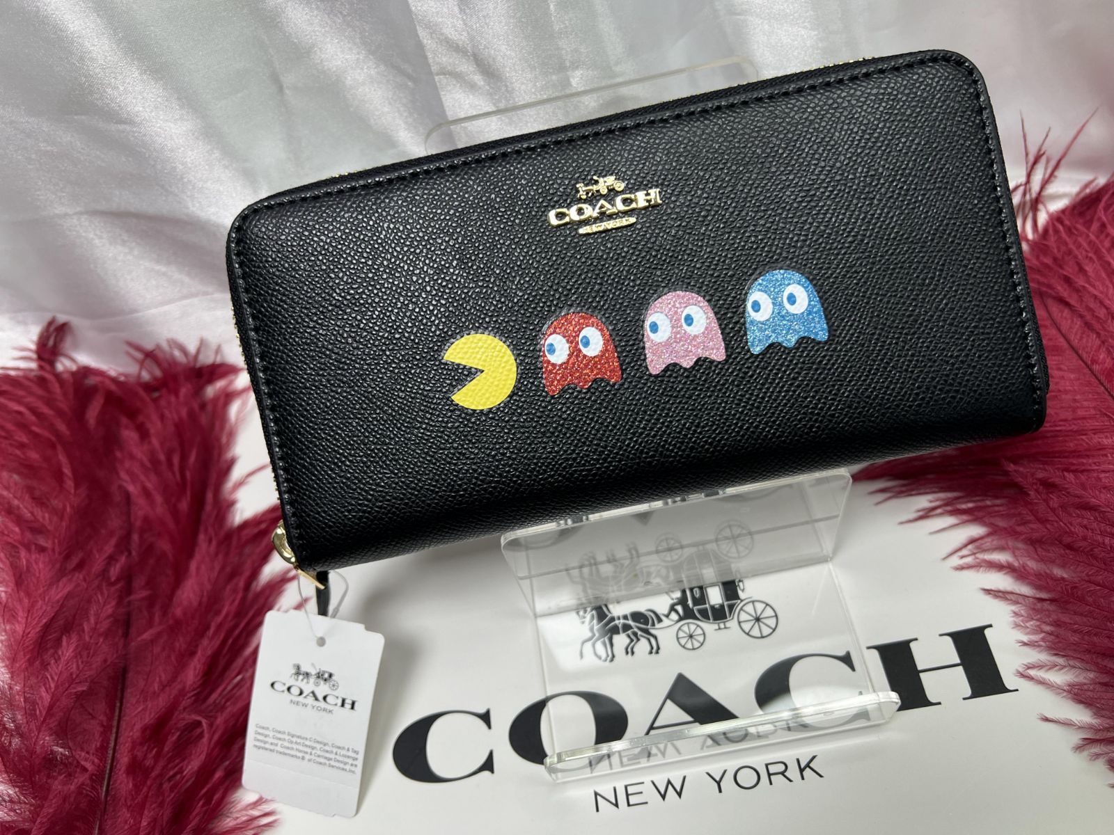 COACH 財布 コーチ 長財布 パックマン アコーディオン ジップ