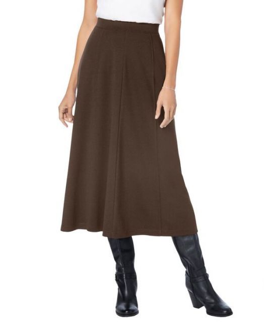 送料無料 ウーマン ウィズイン レディース スカート ボトムス Women s Within Ponte Knit A-Line Skirt Chocolate