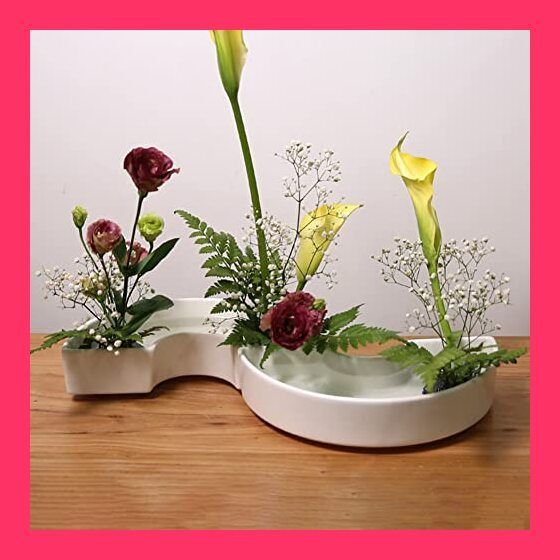 HIGHAWK花器 華道 生け花用 水盤 花瓶 半円 挿花 フラワーベース フラワーアレンジメント 卓上 和室 いけばな道具（ホワイト） - メルカリ