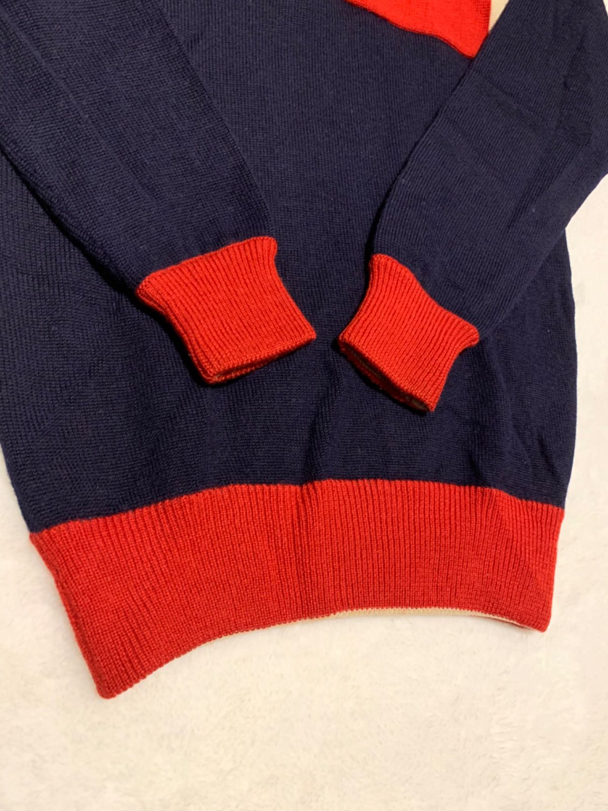 70-80s FILA フィラ Vネックニットセーター イタリア製 サイズ44 