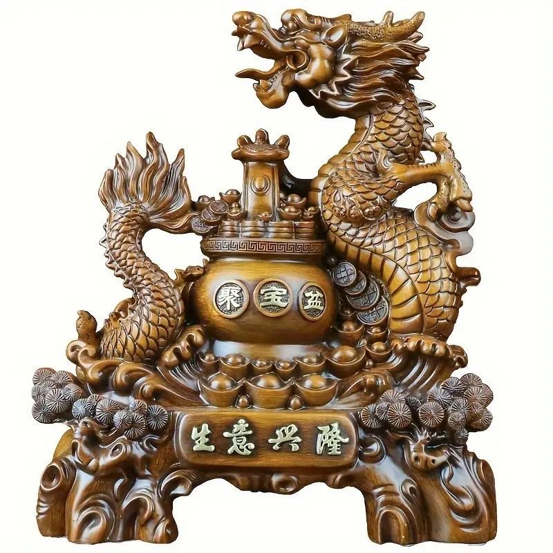 ☆龍・竜・ドラゴン 銅製 金の玉 置物・オブジェ・インテリア 縁起物