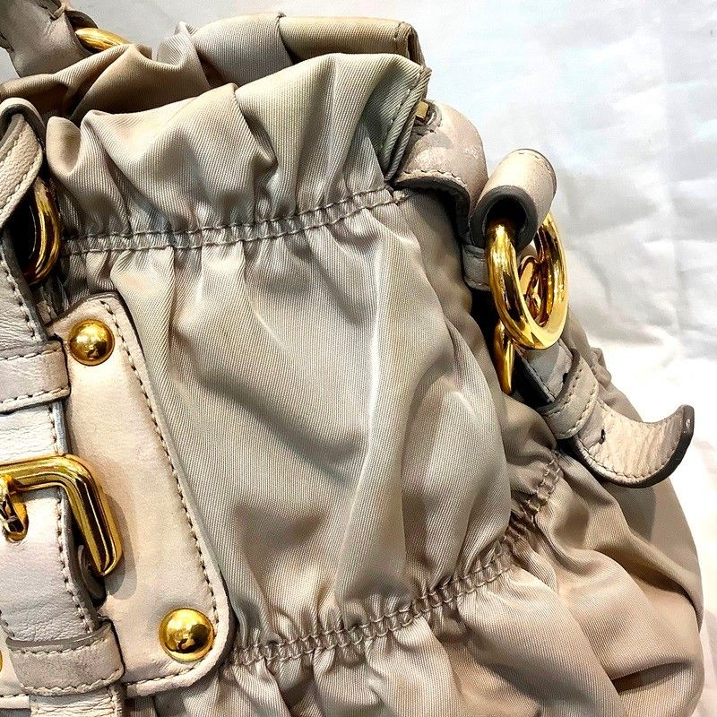 PRADA ギャザーバッグ　BN1407 ナッパゴーフルグレー　グラデーション PRADA ギャザーバッグ BN1407 ナッパゴーフルグレー