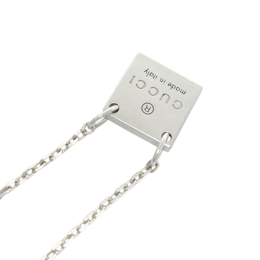 【美品】グッチGUCCIスクエアプレートSV925ネックレス GUCCI グッチ トレードマーク ネックレス SV925 シルバー